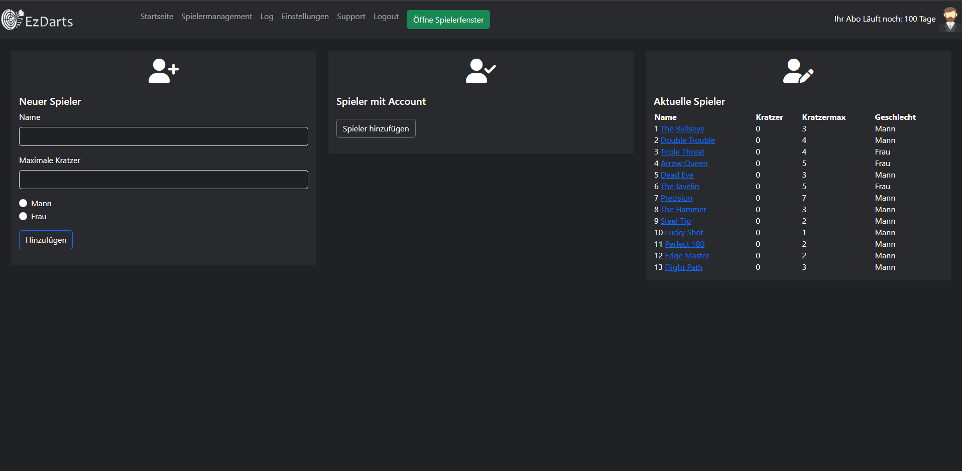 Spieler-Management